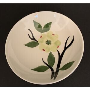 Vintage Joni Handpainted Dixie Dogwood 5.25" Fruit Dessert Bowls Yellow Green